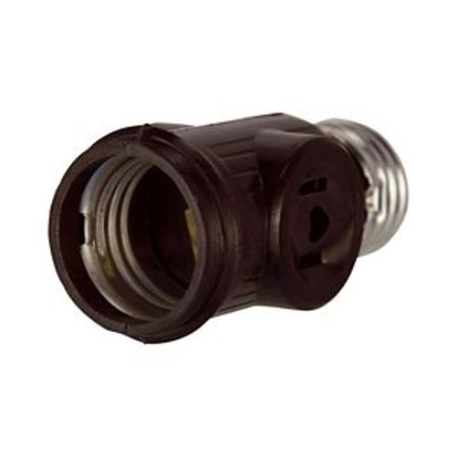 Main product image of Socket Adapter, 1 Socket To 1 Socket w/ 2 250W Nema 1-15R Outlets, 125V, Brown, Nema 1-15R, 660W, 715B-BOX