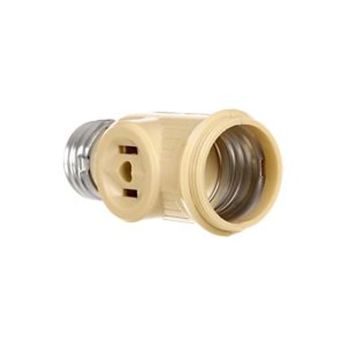 Main product image of 1 Socket To 1 Socket Adapter w/ 2 250W Nema 1-15R Outlets, Keyless Switch, 125V, Ivory, 660W, 715V-BOX