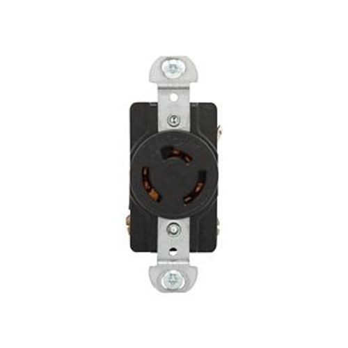 Main product image of Safety Grip Locking Receptacle, #14-8 Awg, 20A, 125/250V, Black, Single, 3-Pole, 3-Wire, 7310B