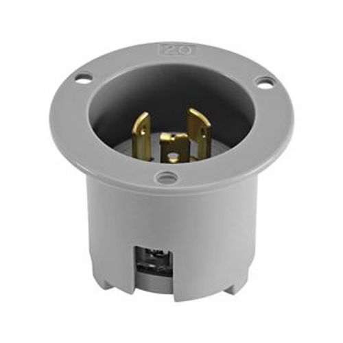 Main product image of Safety Grip Locking Flanged Inlet, #14-8 Awg, 20A, Industrial, 125/250V, Non-Nema, 3-Pole, 7327N