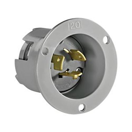 Main product image of Safety Grip Locking Flanged Inlet, #14-8 Awg, 20A, Industrial, 125/250V, Non-Nema, 3-Pole, 7327N