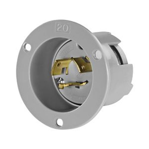 Main product image of Safety Grip Locking Flanged Inlet, #14-8 Awg, 20A, Industrial, 125/250V, Non-Nema, 3-Pole, 7327N