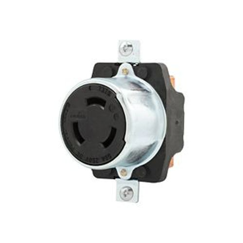 Main product image of Locking Receptacle, #10-6Awg, 50A, 600 Vac, 250Vdc, Back Wiring, Black, Single, 3-Pole, 4-Wire, 7379