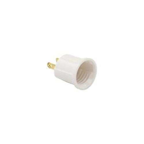 Main product image of Outlet Adapter, One Outlet To One Socket, Polarized, 125V, Medium Base, White, 738W-BOX