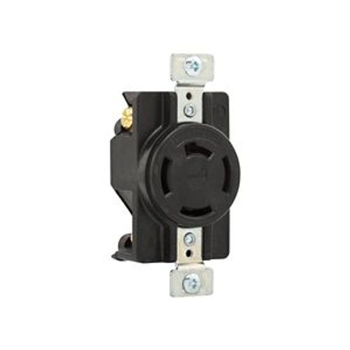 Main product image of Safety Grip Locking Receptacle, #14-8 Awg, 20A, 120/208V, Black, Single, 4-Pole, 4-Wire, 7410B
