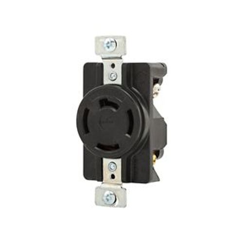 Main product image of Safety Grip Locking Receptacle, #14-8 Awg, 20A, 120/208V, Black, Single, 4-Pole, 4-Wire, 7410B