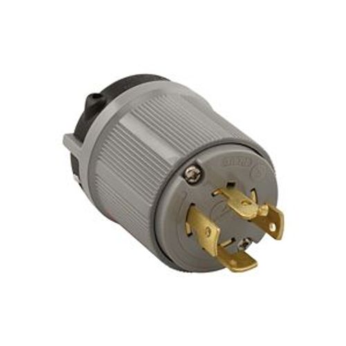 Main product image of Safety Grip Locking Plug, #16-12 Awg, 20A, 120/208V, Back Wiring, Gray, 4-Pole, 4-Wire, 7411C