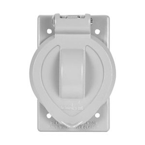Main product image of Die Cast Aluminum Receptacle Cover, Self-Closing, 1.38-1.56" Face Dia., Surface Mount, 7420