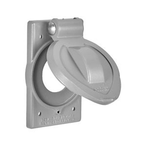 Main product image of Die Cast Aluminum Receptacle Cover, Self-Closing, 1.38-1.56" Face Dia., Surface Mount, 7420