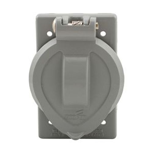 Main product image of Die Cast Aluminum Single Receptacle Cover, Self-Closing, 2.12" Face Dia., Surface Mount, 1-Gang, 7420A