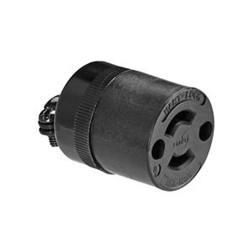 Main product image of Safety Grip Locking Connector, 15A, Industrial, 125V, Black, Auto Grip, Ml1, 2-Pole, 2-Wire, 7464N
