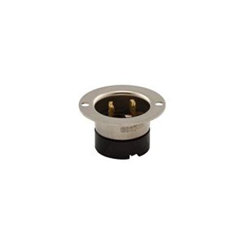Main product image of Safety Grip Locking Flanged Inlet, #16-12 Awg, 15A, 125V, Back Wiring, Midget, 2-Pole, 2-Wire, 7466