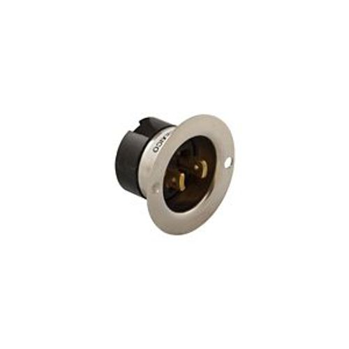 Main product image of Safety Grip Locking Flanged Inlet, #16-12 Awg, 15A, 125V, Back Wiring, Midget, 2-Pole, 2-Wire, 7466