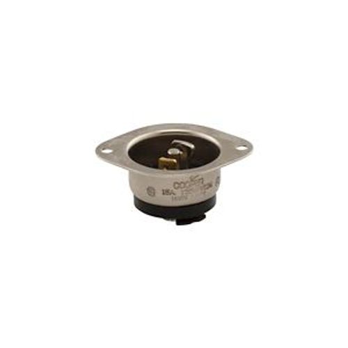 Main product image of Safety Grip Locking Flanged Inlet, #16-12 Awg, 15A, 125/250V, Black, Midget, Ml3, 3-Pole, 3-Wire, 7486