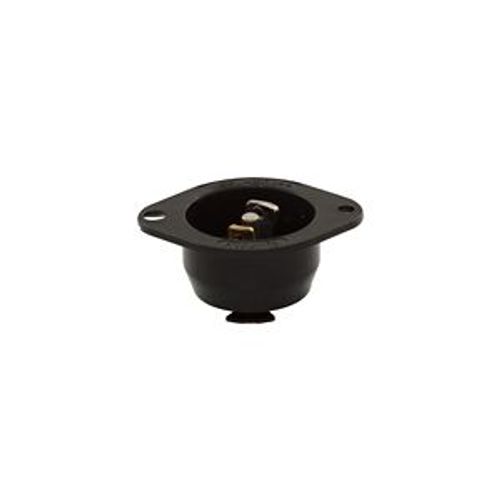 Main product image of Safety Grip Locking Flanged Inlet, #16-12 Awg, 15A, 125/250V, Black, Midget, 3-Pole, 3-Wire, 7486N