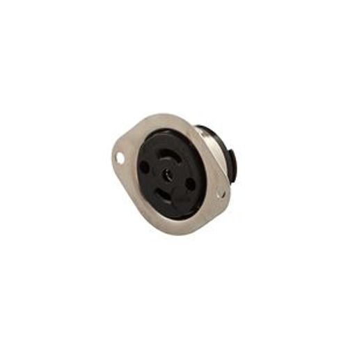 Main product image of Safety Grip Locking Flanged Outlet, #16-12 Awg 15A, 125/250V, Black, Midget, Ml3, 3-Pole, 3-Wire, 7487