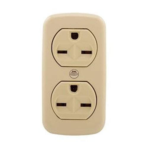 Main product image of Residential Grade Duplex Receptacle, #14-10 Awg, 15A, Surface, 250V, Ivory, 6-15R, Duplex, Screw, 74V-BOX