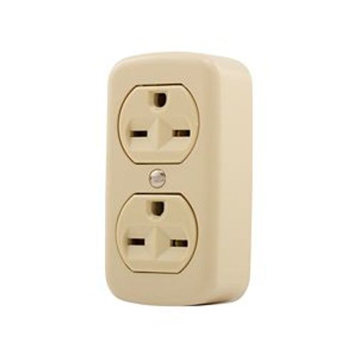 Main product image of Residential Grade Duplex Receptacle, #14-10 Awg, 15A, Surface, 250V, Ivory, 6-15R, Duplex, Screw, 74V-BOX