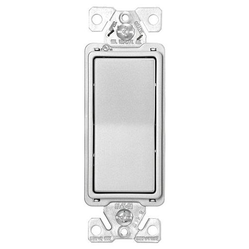 Main product image of Decorator Switch, 15A, 120/277V, Back Push Wiring, Slvr Gran, Four-Way 752759, 7504SG-K-L