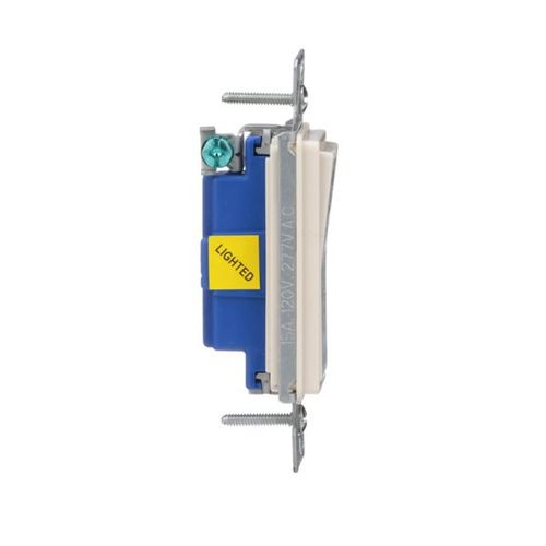 Main product image of Standard Grade Switch, Lighted In Off Pos, #14-12 Awg 15A, 120/277V, Light Almond, 7511LA-BOX