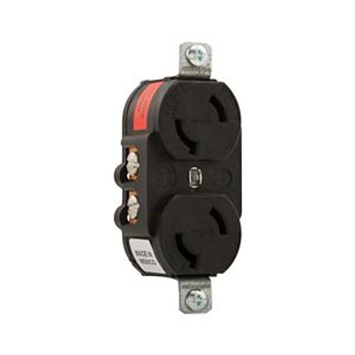 Main product image of Safety Grip Locking Receptacle, #14-10 Awg 15A, 125V, Black, Duplex, L1-15, 2-Pole, 2-Wire, 7540