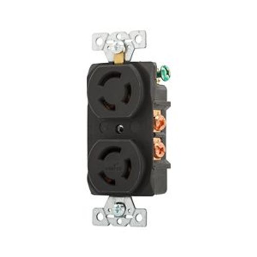 Main product image of Locking Receptacle, #14-10 Awg, 10A, 15A, 125/250V, Black, Duplex, 3-Pole, 3-Wire, 7580