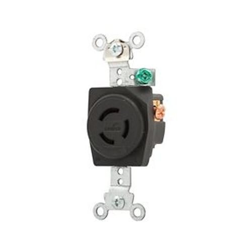 Main product image of Safety Grip Locking Receptacle, #14-10 Awg, 10A, 15A, 125/250V, Black, Single, 3-Pole, 3-Wire, 7582