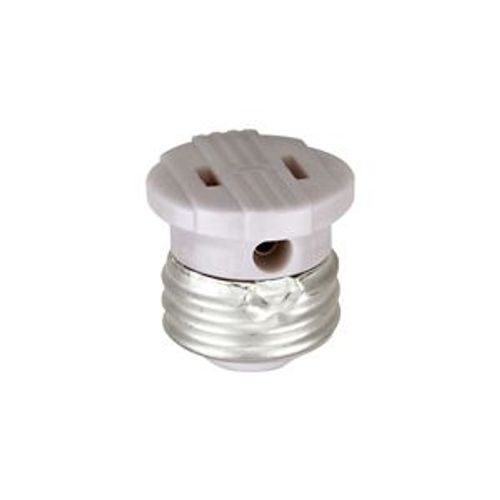 Main product image of Lampholder Socket Adapter, 1 Socket To 1 125V Nema 1-15R Outlet, 125V, White, Nema 1-15R, 660W, 758W-BOX