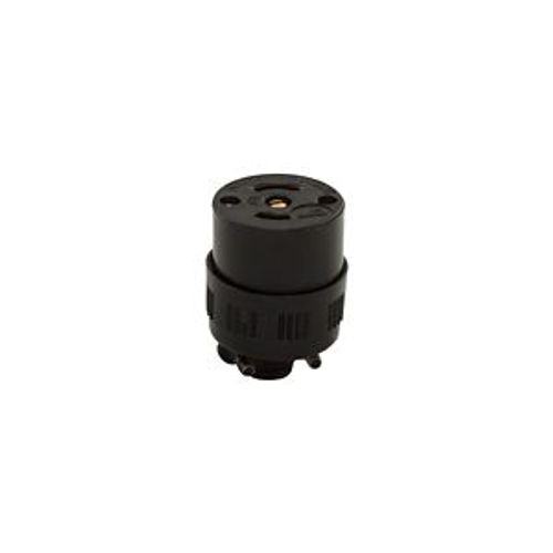 Main product image of Safety Grip Locking Connector, 15A, 125V, Black, Midget, Ml2, 2-Pole, 3-Wire, 0.28 To 0.42 In, 7593