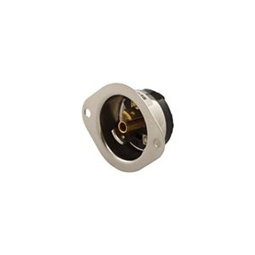 Main product image of Safety Grip Locking Flanged Inlet, #16-12 Awg, 15A, 125V, Black, Midget, Ml2, 2-Pole, 3-Wire, 7595