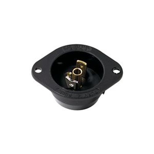 Main product image of Safety Grip Locking Flanged Inlet, 15A, Industrial, 125V, Black, Midget, Ml2, 2-Pole, 3-Wire, 7595N