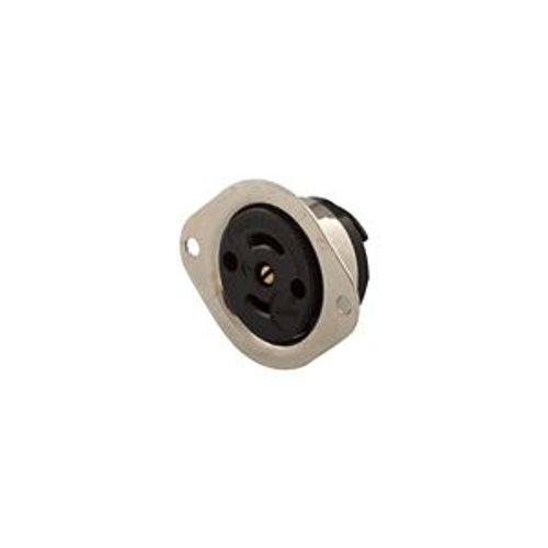 Main product image of Safety Grip Locking Flanged Outlet, #16-12 Awg, 15A, 125V, Black, Midget, Ml2, 2-Pole, 3-Wire, 7596