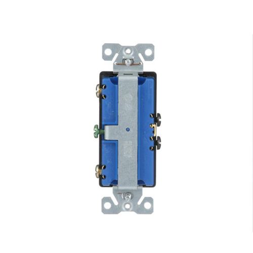 Main product image of Commercial Combo Switch, Auto-Grnd, #14-#12 Awg 15A, Resi, 120/277V, Rocker, Black, 7728BK-BOX