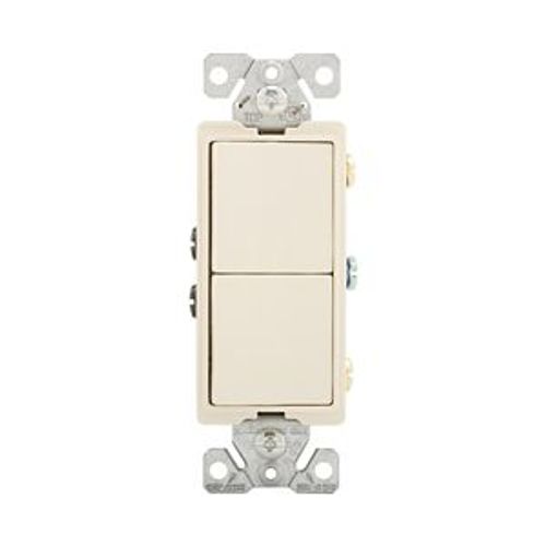 Main product image of Commercial Combo Switch, Auto-Grnd, #14-#12 Awg 15A, Resi, 120/277V, Rocker, Light Almond, 7728LA-SP