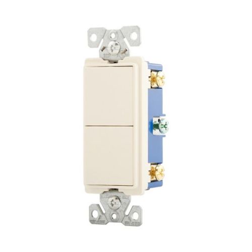 Main product image of Commercial Combo Switch, Auto-Grnd, #14-#12 Awg 15A, Resi, 120/277V, Rocker, Light Almond, 7728LA-SP