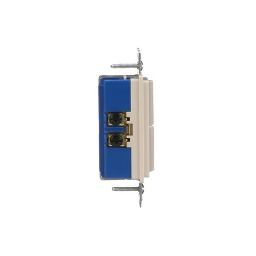 Main product image of Commercial Combo Switch, Auto-Grnd, #14-#12 Awg 15A, Resi, 120/277V, Rocker, Light Almond, 7728LA-SP