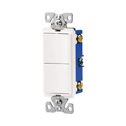 Main product image of Commercial Grade Combination Switch, Decorator, 15A, Residential, 125V, Single Pole, Duplex, 7728W-BOX