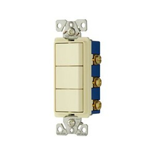 Main product image of Commercial Combo Switch, Auto-Grnd, #14-#12 Awg 15A, Resi, 120/277V, Rocker, Almond, 7729A-SP