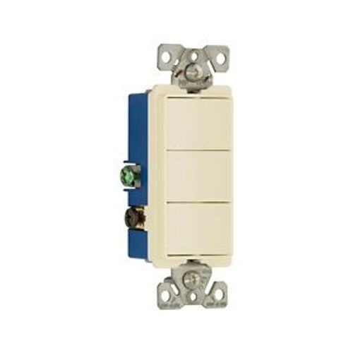 Main product image of Commercial Grade Combination Switch, Decorator, 15A, Commercial, 125V, 1 Pole, Triplex, Almond, 7729LA-SP