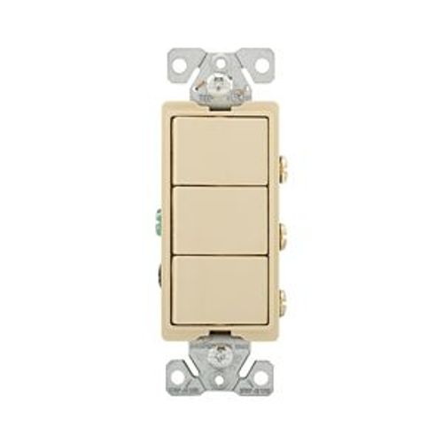 Main product image of Commercial Combo Switch, Auto-Grnd, #14-#12 Awg 15A, Resi, 120/277V, Rocker, Ivy, 7729V-BOX