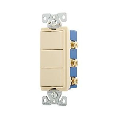Main product image of Commercial Combo Switch, Auto-Grnd, #14-#12 Awg 15A, Resi, 120/277V, Rocker, Ivy, 7729V-BOX