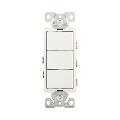 Main product image of Commercial Combo Switch, Auto-Grnd, #14-#12 Awg 15A, Resi, 120/277V, Rocker, White, 7729W-BOX