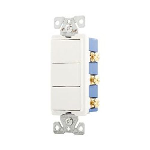 Main product image of Commercial Combo Switch, Auto-Grnd, #14-#12 Awg 15A, Resi, 120/277V, Rocker, White, 7729W-BOX