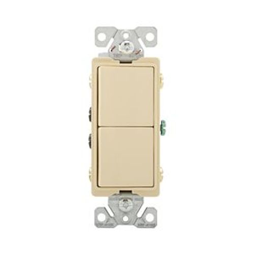 Main product image of Commercial Combo Switch, Auto-Grnd, #14-#12 Awg 15A, Resi, 120/277V, Rocker, Ivy, 7731V-BOX