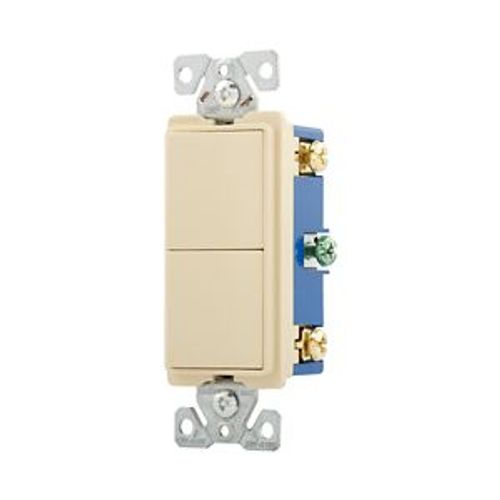 Main product image of Commercial Combo Switch, Auto-Grnd, #14-#12 Awg 15A, Resi, 120/277V, Rocker, Ivy, 7731V-BOX