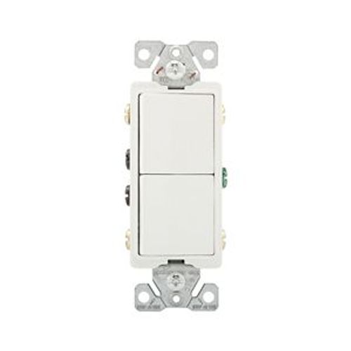 Main product image of Commercial Combo Switch, Auto-Grnd, #14-#12 Awg 15A, Resi, 120/277V, Rocker, White, 7731W-BOX