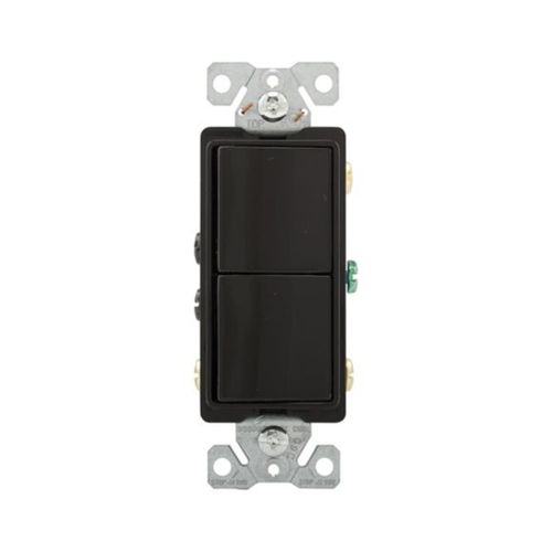 Main product image of Commercial Combo Switch, Auto-Grnd, #14-#12 Awg 15A, Resi, 120/277V, Rocker, Black, 7732BK-BOX