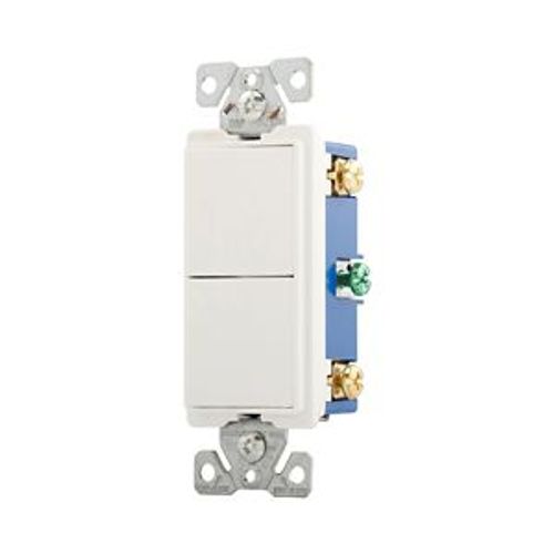 Main product image of Commercial Combo Switch, Auto-Grnd, #14-#12 Awg 15A, Resi, 120/277V, Rocker, White, 7732W-BOX