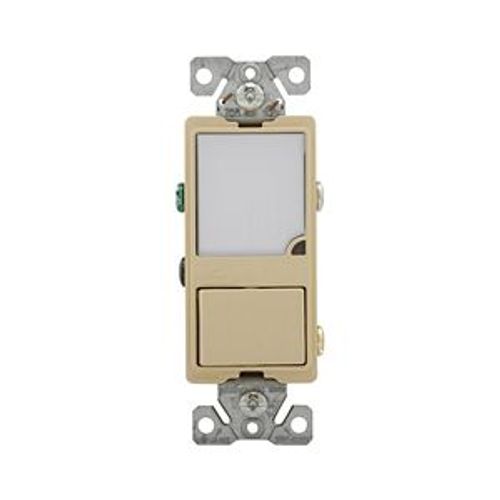 Main product image of Led Nightlight w/ Switch, Auto-Grnd/Led Nightlight, #14-#12 Awg 15A, 120V, Rocker, Ivy, 1-Pole, 7738V-BOX