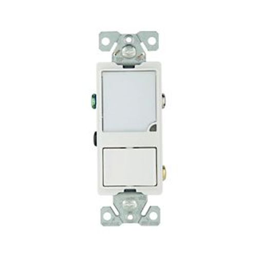 Main product image of Led Nightlight w/ Switch, Auto-Grnd/Led Nightlight, #14-#12 Awg 15A, 120V, Rocker, Wht, 1-Pole, 7738W-BOX